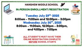  In person registration 6/29/25 8am-11am and 12pm-3pm, 6/30/25 8am-11am, 12pm-3pm, and 4pm-7pm
